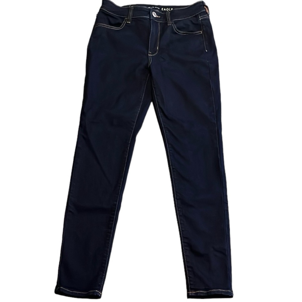American Eagle AEO Hi Rise Jegging Size 8 Dark Denim Jeans Super Stretch